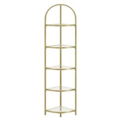 Bragg Tromso 5-Tier Corner Display Shelf, Gold