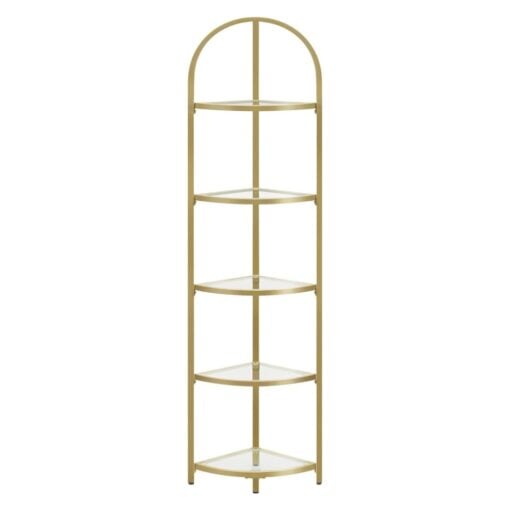 Bragg Tromso 5-Tier Corner Display Shelf, Gold