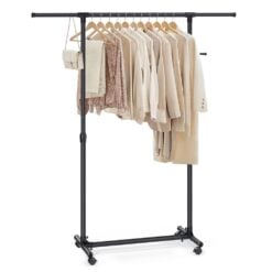 Songmics Rolling Clothing Rail Garment Rack Black