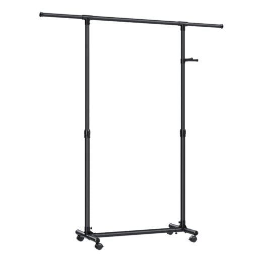 Songmics Rolling Clothing Rail Garment Rack, Black