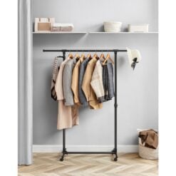 Songmics Rolling Clothing Rail Garment Rack Black