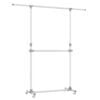 Songmics Rolling Clothing Double Rail Garment Rack White