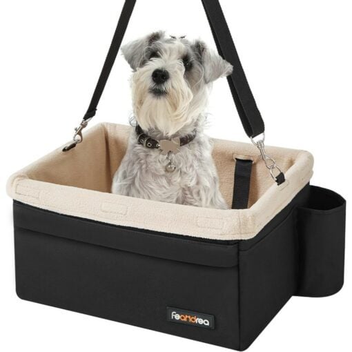Feandrea Dog Car Seat with Adjustable Straps Black