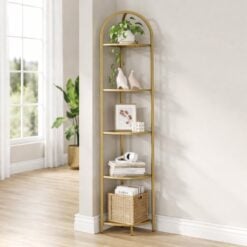 Bragg Tromso 5-Tier Corner Display Shelf, Gold