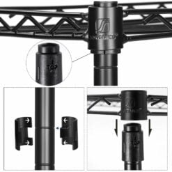 Songmics 5-Tier Expandable Storage Shelf with Hooks Set Up