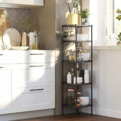 Songmics 5-Tier Expandable Storage Shelf with Hooks