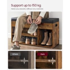 Bragg Valencia Shoe Rack Storage Bench, Brown Weight