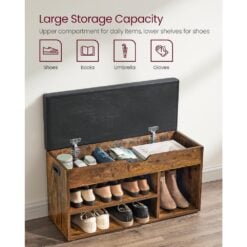 Bragg Valencia Shoe Rack Storage Bench, Brown Capacity