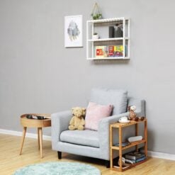 Songmics 3-Tier Bamboo Storage Shelf, White