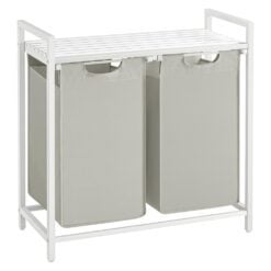 Bragg Austin Laundry Basket with Two Removable Bags, White