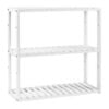 Songmics 3-Tier Bamboo Storage Shelf, White