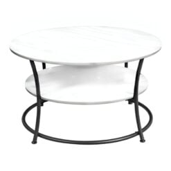 Bragg Miami Round Coffee Table, White