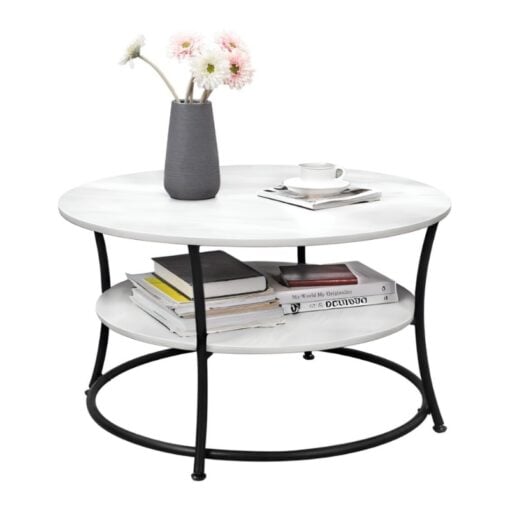 Bragg Miami Round Coffee Table, White