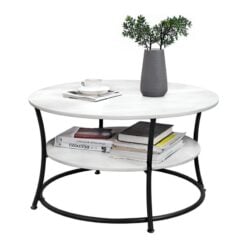 Bragg Miami Round Coffee Table, White
