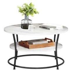 Bragg Miami Round Coffee Table, White