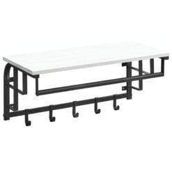 Bragg Havana Wall Mounted Coat Rack, White
