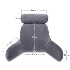 GreenLeaf Deluxe Comfort Reading Pillow Grey dimensions