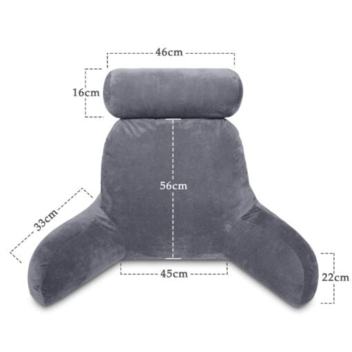 GreenLeaf Deluxe Comfort Reading Pillow Grey dimensions