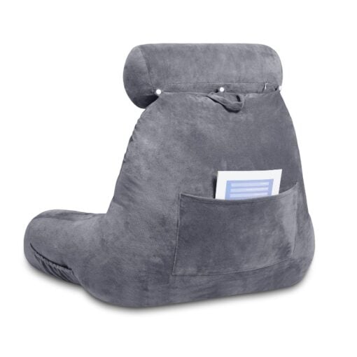 GreenLeaf Deluxe Comfort Reading Pillow Grey Back