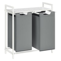 Bragg Austin Laundry Basket with Two Removable Bags, WhiteGrey