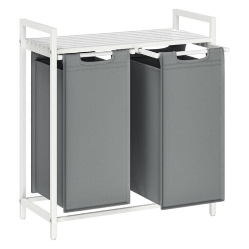 Bragg Austin Laundry Basket with Two Removable Bags, WhiteGrey