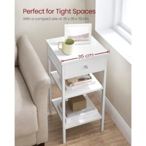 Bragg Batan Side Table with 1 Drawer and 2 Storage Shelves
