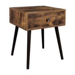Bragg Hobart Side End Table with Drawer, Brown