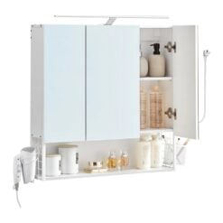Bragg Pula 3-Door Mirror Bathroom Wall Cabinet, White