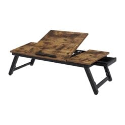 Bragg Ubud Laptop Bed Desk with Tilting Top and Folding Legs, Brown