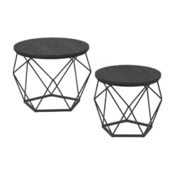 Bragg Wellington Nesting Side Tables, Black