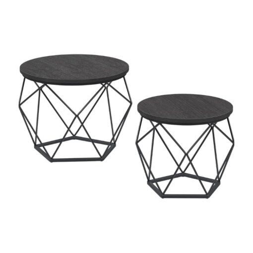 Bragg Wellington Nesting Side Tables, Black