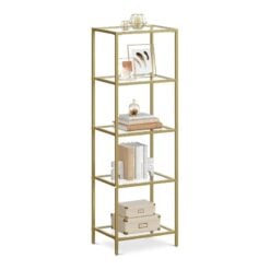 Bragg York 5-Tier Glass Display Table, Gold display