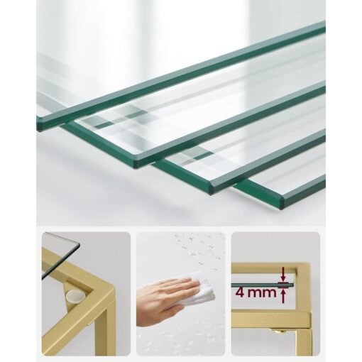 Bragg York 5-Tier Glass Display Table, Gold glass