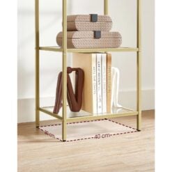 Bragg York 5-Tier Glass Display Table, Gold