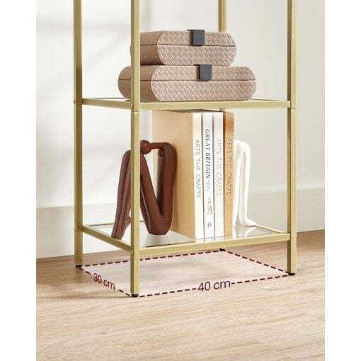 Bragg York 5-Tier Glass Display Table, Gold