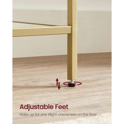 Bragg York 5-Tier Glass Display Table, Gold feet