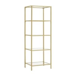 Bragg York 5-Tier Glass Display Table, Gold