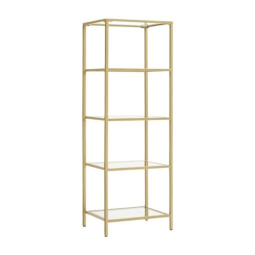 Bragg York 5-Tier Glass Display Table, Gold