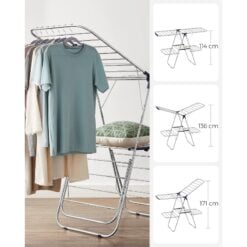 Songmics 2-Tier Freestanding Clothes Drying Laundry Rack Heights
