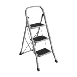 Songmics 3-Step Folding Step Ladder, Grey