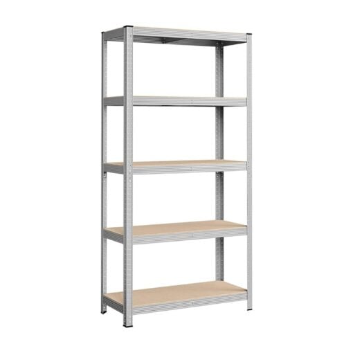 Songmics 5-Tier Industrial Style Storage Shelf, Silver
