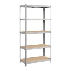 Songmics 5-Tier Steel Shelving Storage Unit, Silver