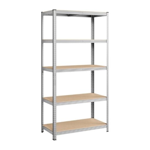 Songmics 5-Tier Steel Shelving Storage Unit, Silver