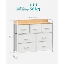 Songmics Bedroom Storage Chest of Drawers, White/Oak Weight
