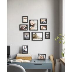 Songmics Set of 10 Picture Frames, Black Mounted