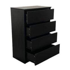 Bragg Corfu 4-Drawer Chest of Drawers, Black Drawers open