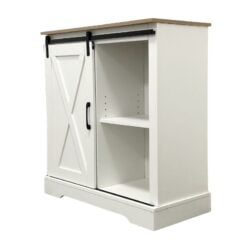 Bragg Davao Barn Door Storage Cabinet, White