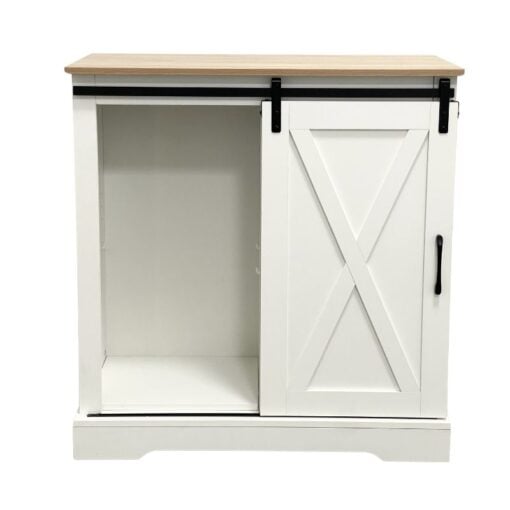 Bragg Davao Barn Door Storage Cabinet, White