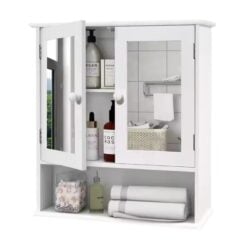 Bragg Hobart Bathroom Cabinet with Mirror, White