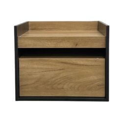 Bragg Jakarta Bedside Table Nightstand, Black Brown
